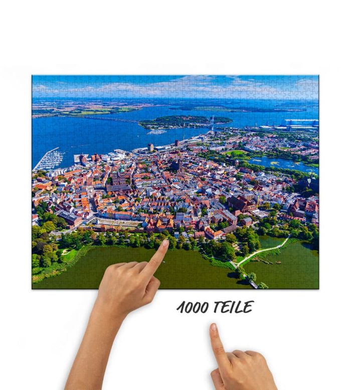 Puzzle Hansestadt Stralsund von oben