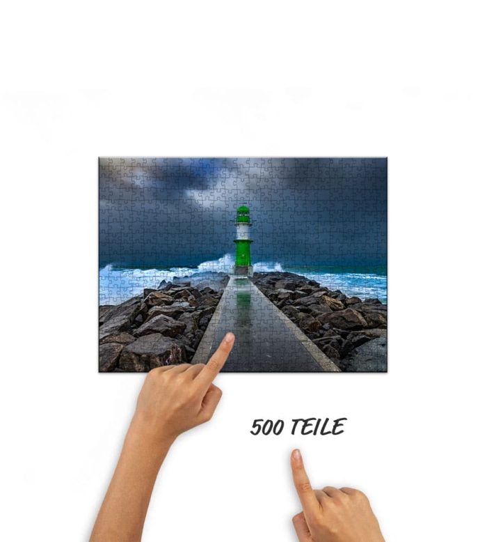 Puzzle Sturm am Leuchtturm