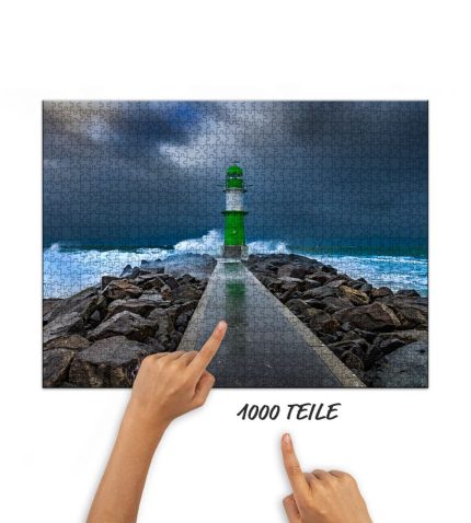 Puzzle Sturm am Leuchtturm