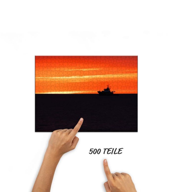 Puzzle MS Baltic im Sonnenuntergang