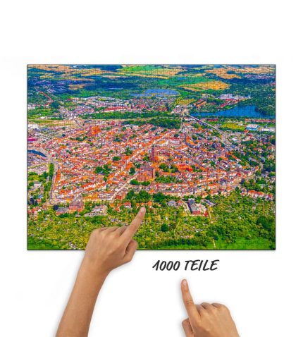 Puzzle Hansestadt Wismar von oben