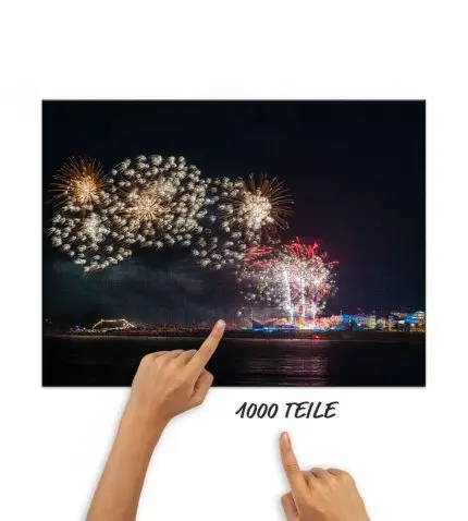 Puzzle Feuerwerk m Leuchtturm