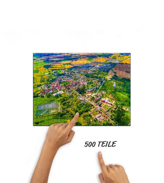 Puzzle Blumenstadt Tessin von oben