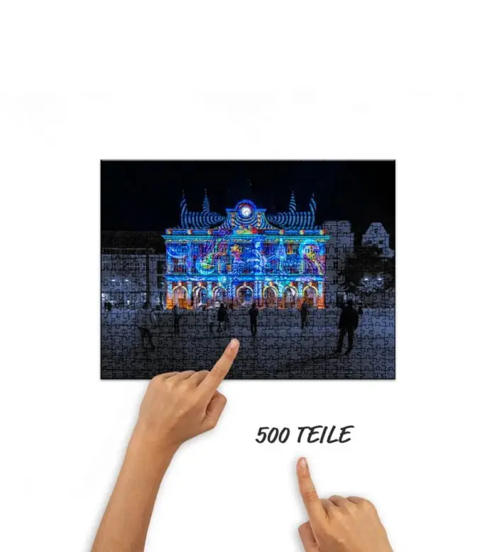 Puzzle Lichtkunst am Rathaus Rostock