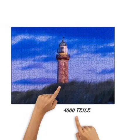 Puzzle Leuchtturm hinter Dünen