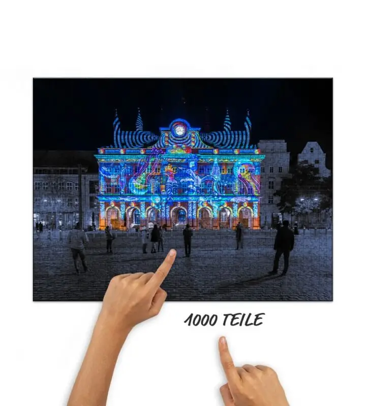 Puzzle Lichtkunst am Rathaus Rostock