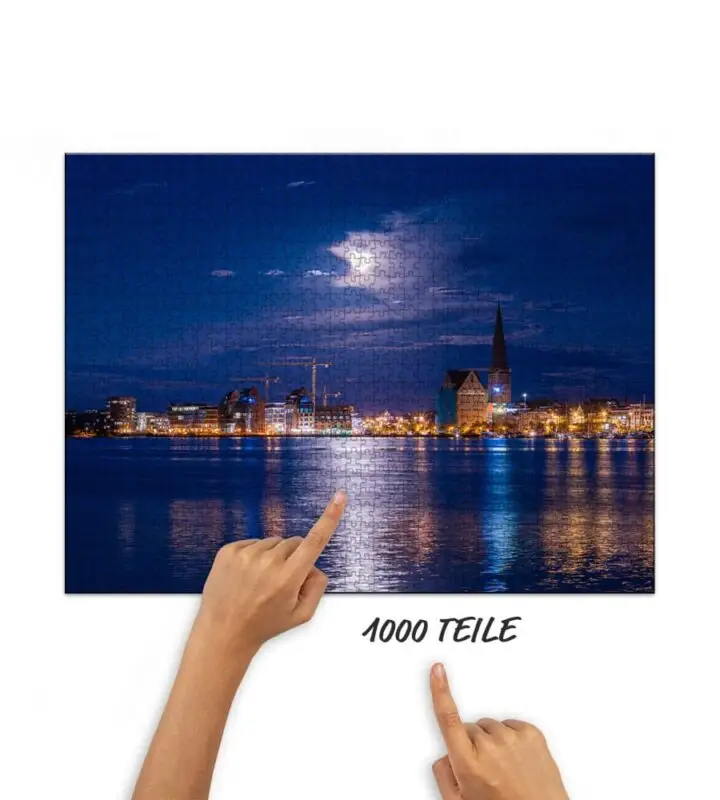 Puzzle Vollmond über Rostock