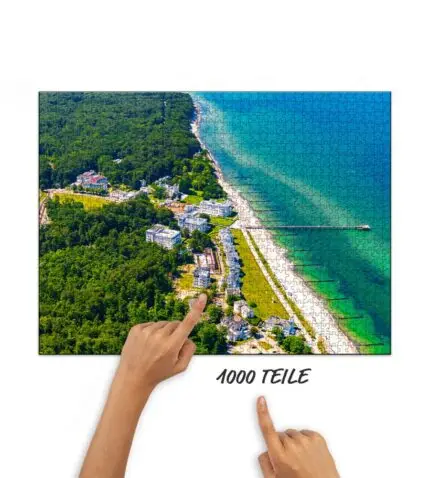 Puzzle weiße Stadt am Meer