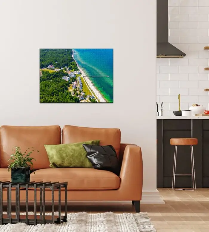 Puzzle weiße Stadt am Meer