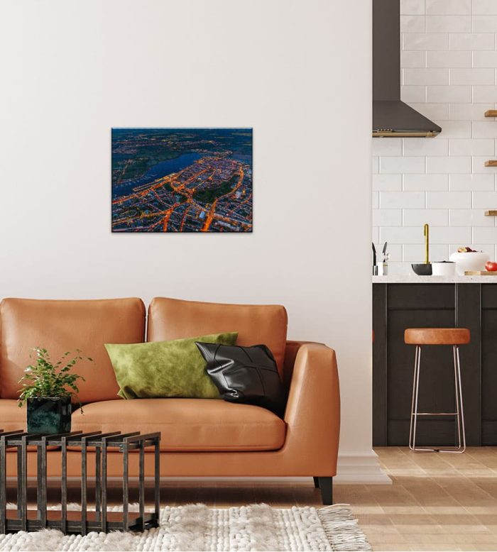 Puzzle Nachts über der Hansestadt Rostock