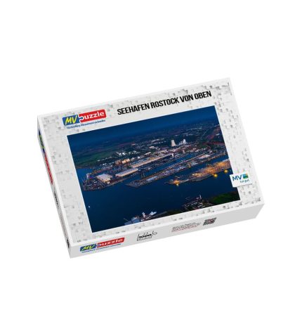 Puzzle Seehafen Rostock von oben