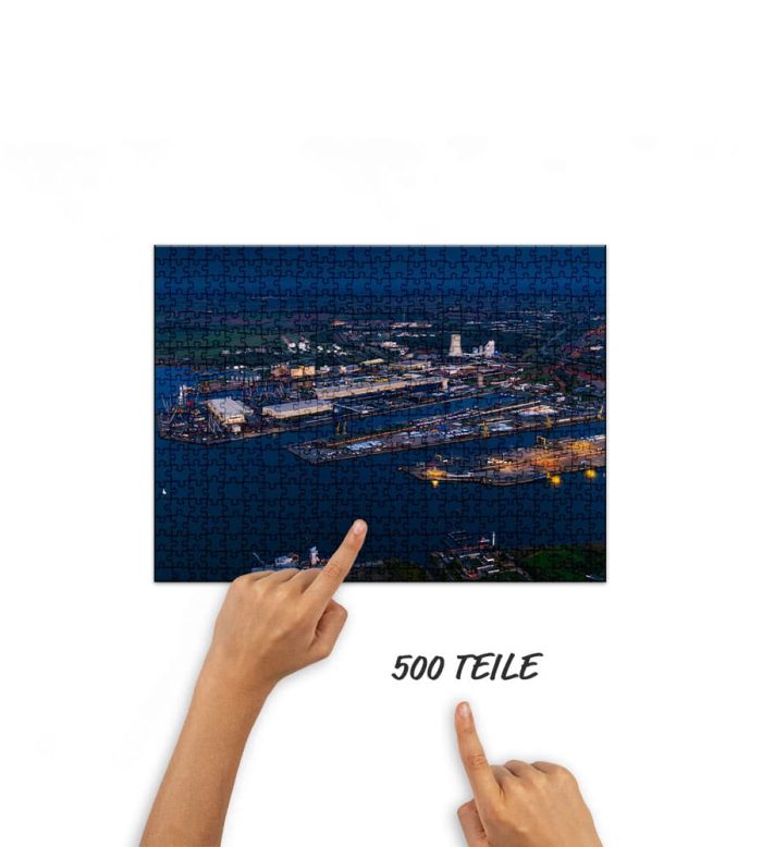 Puzzle Seehafen Rostock von oben
