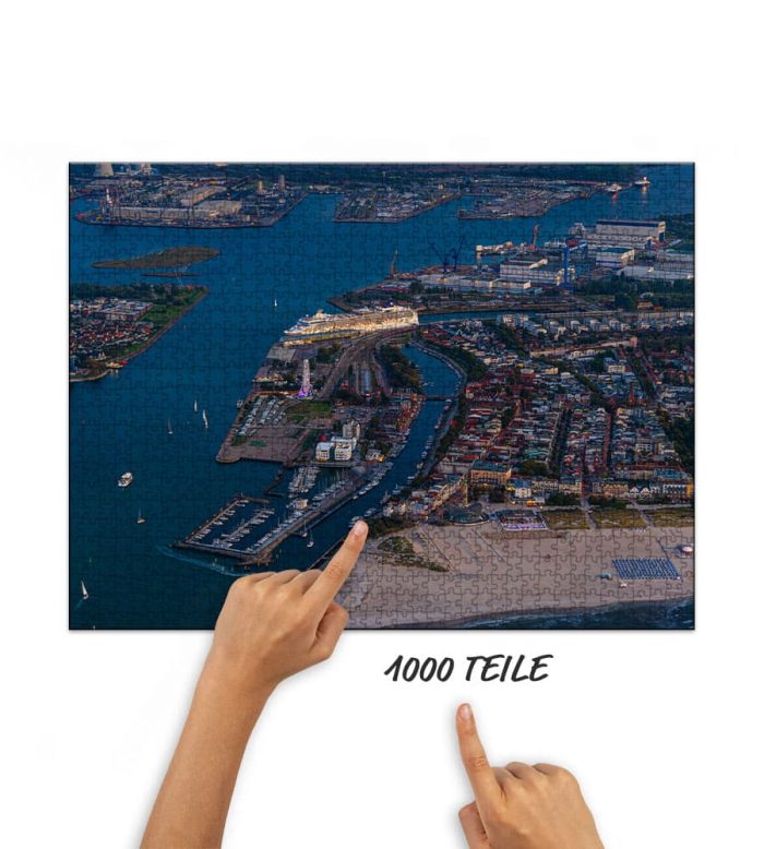 Puzzle Abends über Warnemünde